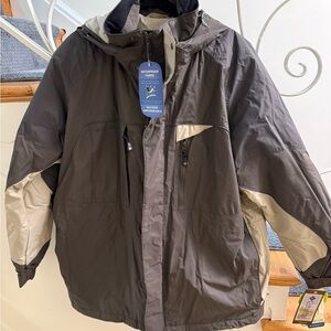 Columbia Gray Performance Jacket with Hood and Zipper
